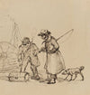 Coachman, man smoking cigar, and dog (1843)