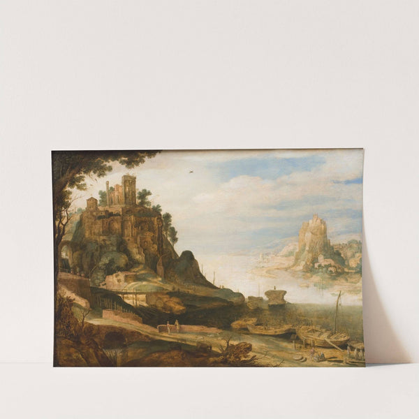 Coast Landscape with the so-called Temple of Sibyl at Tivoli by Willem van Nieulandt the younger