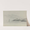 Coastal Landscape with Shipping; Windmill in Distance (c. 1858) by Eugène Boudin