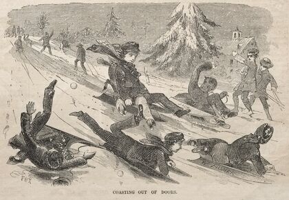 Coasting Out of Doors (1857)