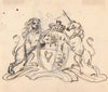 Coat of Arms flanked by a Unicorn and Lion