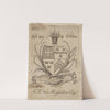Coat of Arms with K. K. Van Rensselaer, Esq. inscribed below by Peter Rushton Maverick