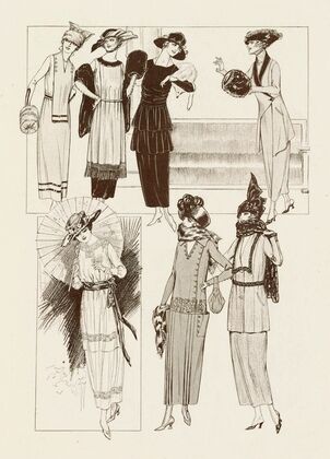 Coat, suit and frock carry on the straight way.