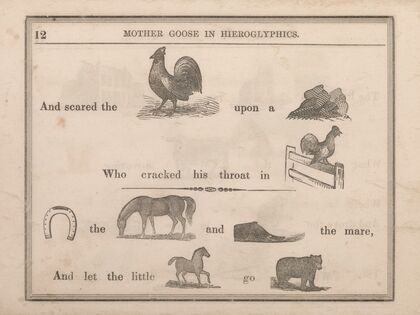 Cock, Rock, Crowing, Shoe, Horse, Shoe, Colt, Bear (1855)