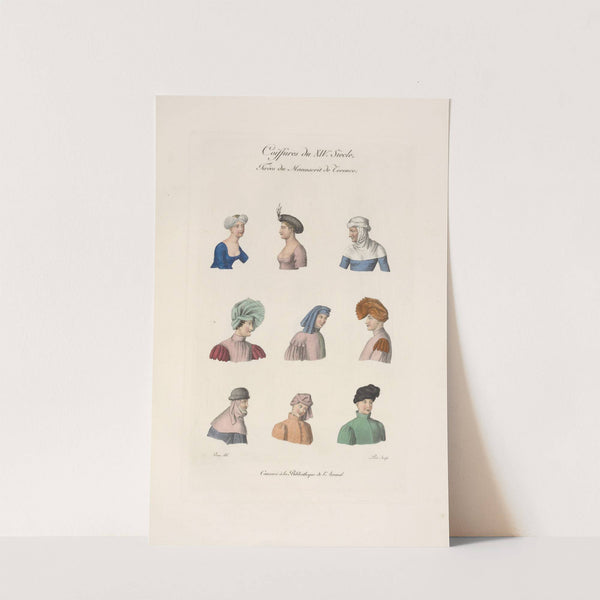 Coiffures du XIVe. siècle, tirées du manuscrit de Terence; [&#8230;] (1839) by Nicolas Xavier Willemin