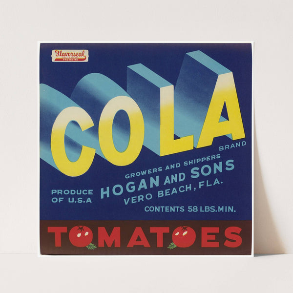 Cola Brand Tomatoes Label (1930-1950)