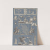 Collage of cut out prints pasted on blue paper Pl 07 by Anonymous