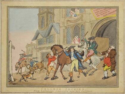 College jockies, the landlord sweating for his cattle (1801)