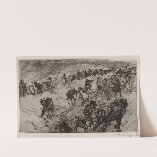 Combat contre la Neige, Quai aux Fleurs (1890) by Auguste Louis Lepère