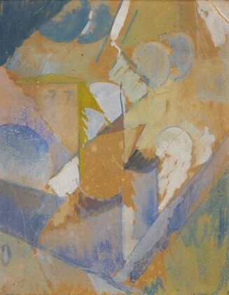 Composition cubiste bleue