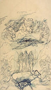 Composition Study with Three Figures Standing on a Rock