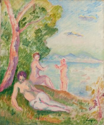 Composition, trois baigneuses