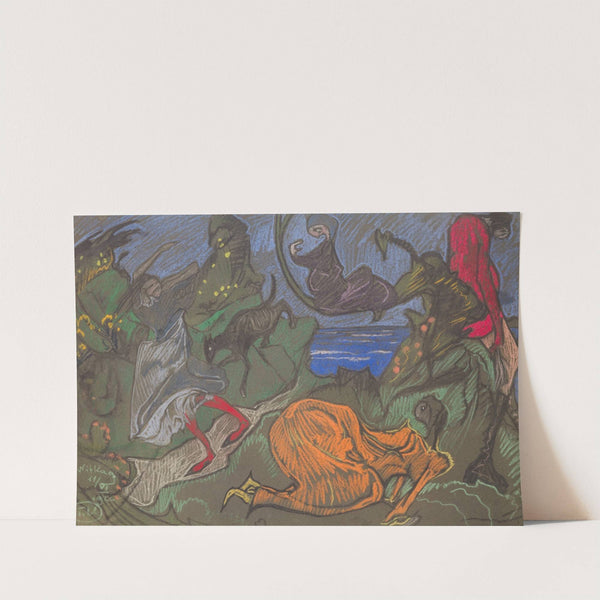 Composition with figures running around by Stanisław Ignacy Witkiewicz