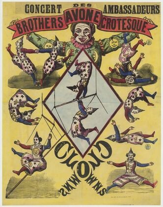 Concert des Ambassadeurs. Brothers Avone grotesque, clowns (1876)
