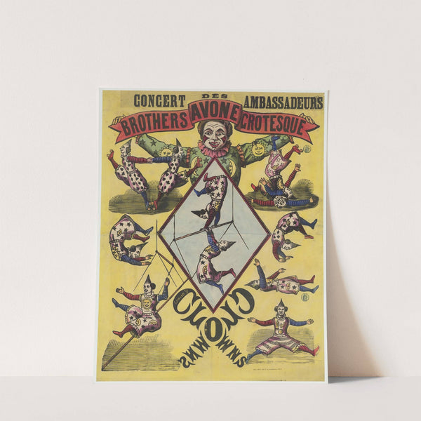 Concert des Ambassadeurs. Brothers Avone grotesque, clowns (1876) by Imp. Emile Lévy