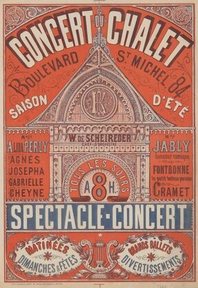 Concert du Châlet. Boulevard St Michel, 84. Saison d’été… Spectacle-concert (1879)