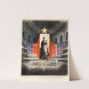 Concert hall and orchestra against picture of Russian infantryman by Anonymous