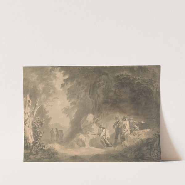 Continental Scene - Brigands in Ambush Awaiting a Coach by Samuel Davis