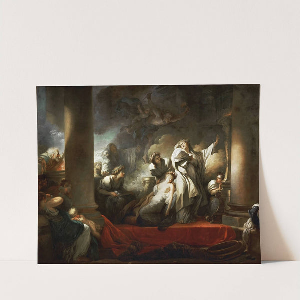Coresus Sacrificing Himself To Save Callirhoe (1765) by Jean-Honoré Fragonard