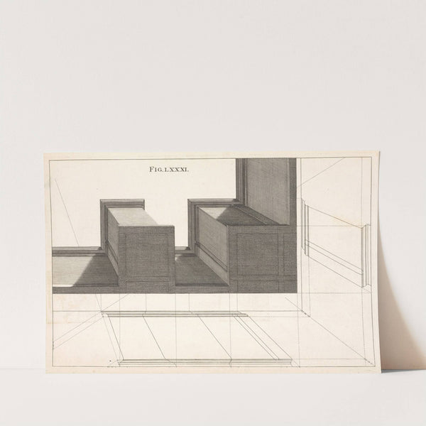 Corinthian pedestals in an horizontal perspective. by Andrea Pozzo