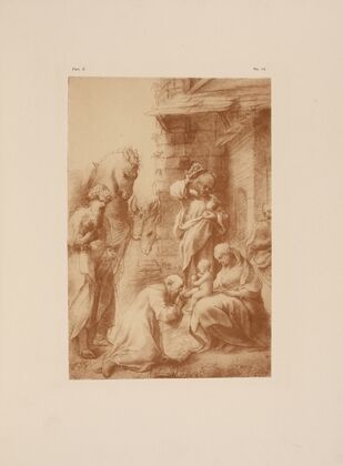 Correggio – Drawing of adoration of the kings