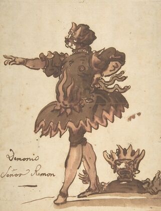Costume Design for a Demon (Señor Remon), for a performance held during the celebration of the wedding of Marie-Louise de Bourbon with Archduke Léopold de Habsbourg-Lorraine