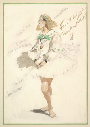 Costume Design for ‘Fourth Ballet Girl (FraÃ¼lein Hochspitz)’ (Short White Dress)