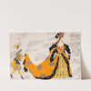 Costume design for &#039;La Belle au bois dormant&#039;; Dame d’honneur avec le page portant le train by Léon Bakst