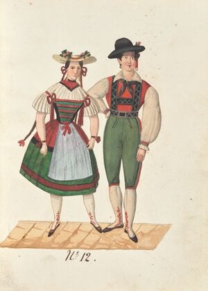 Costume designs for the ballet La Pastorella Svizzera Pl.12 — size preview