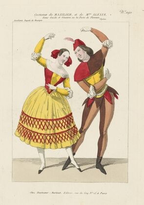 Costumes de Mazilier et de Mme. Alexis dans Guido et Ginevra; ou La peste de Florence, Opéra (1838)