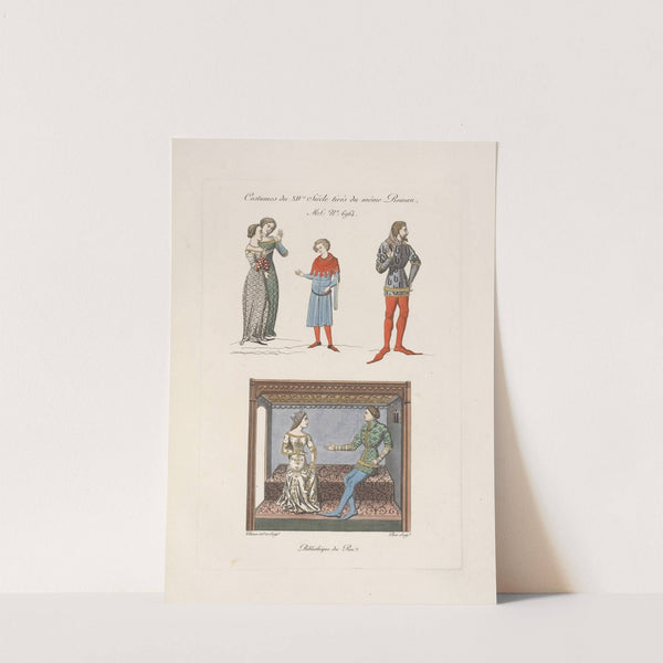 Costumes du XIVe. siècle tirés du même roman, MS. No. 6964. by Nicolas Xavier Willemin