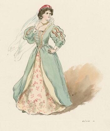 Costumes for Merchant of Venice, Merry wives of Windsor, and Twelfth night Pl.02 (19th Century)