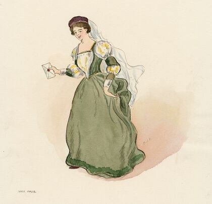 Costumes for Merchant of Venice, Merry wives of Windsor, and Twelfth night Pl.04 (19th Century)