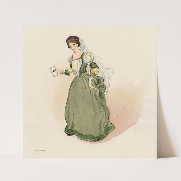 Costumes for Merchant of Venice, Merry wives of Windsor, and Twelfth night Pl.04 (19th Century) by E.J.S.
