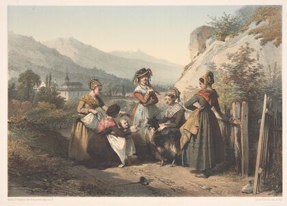 Costumes of Bourg St. Maurice (Dept. of Savoy) and around Thonon. (Dept. of Hte. Savoie) — size preview