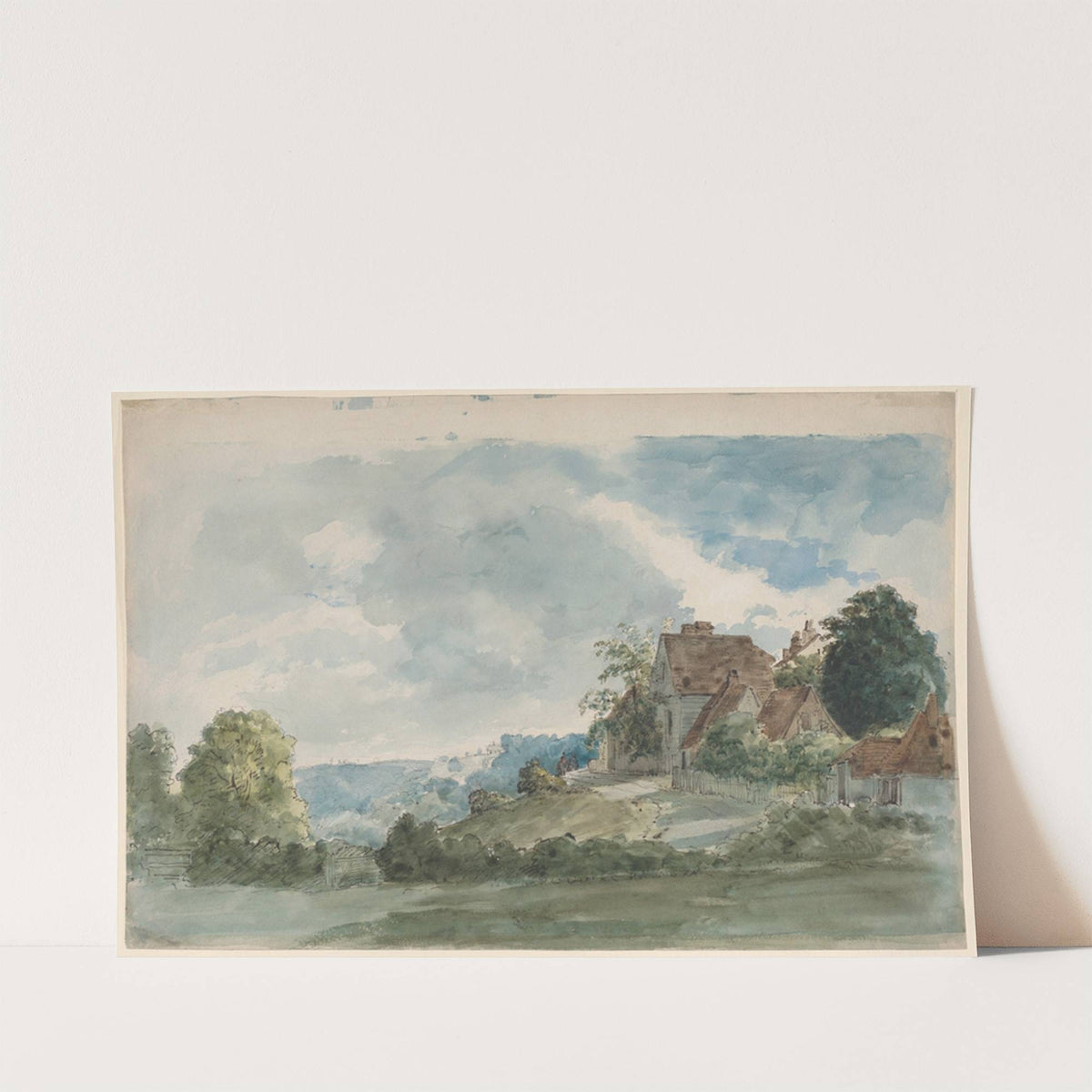 Cottages in an Extensive Landscape by William Henry Hunt