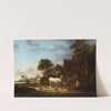 Country inn with a horse at the trough by Isaac van Ostade
