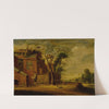 Country landscape with a hennetaster before a cottage with dovecote by Circle of Joachim Govertsz. Camphuysen