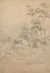 Country mill with waterwheel