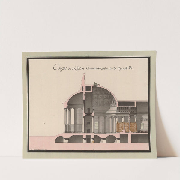 Coupe de l’église conventuelle, prise sur la ligne AB (1788) by Jean Jacques Lequeu