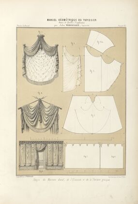 Coupe du manteau ducal, de l’Ecusson et de la tenture grecque.
