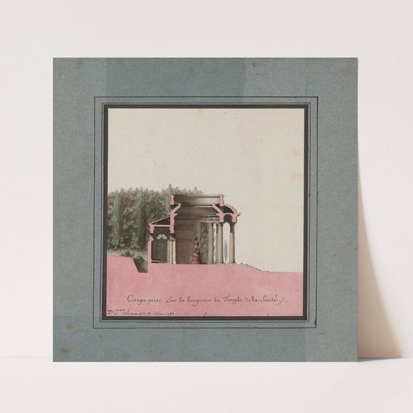 Coupe prise sur la longeur du Temple de la Santé (1786) by Jean Jacques Lequeu