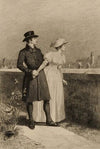 Couple beside a wall