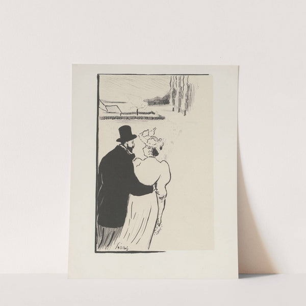 Couple en promenade sur un chemin conduisant à une maison (1895) by Henri-Gabriel Ibels