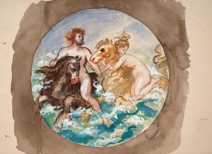 Couple on sea horses