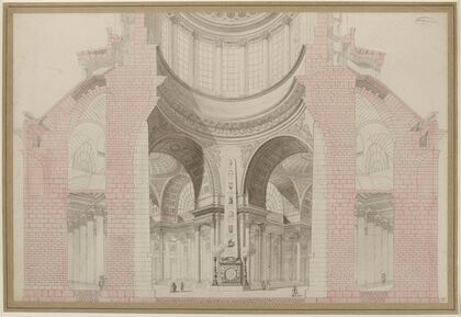 Coupole du Panthéon, coupe, projet de décoration intérieure — size preview