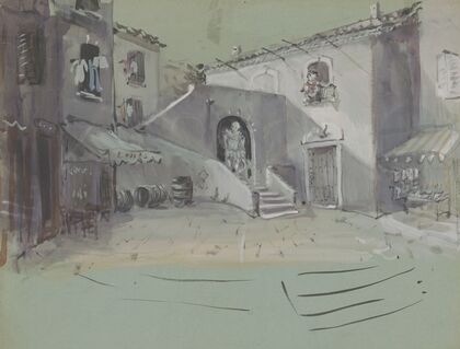 Cour de maison – maquette de décor