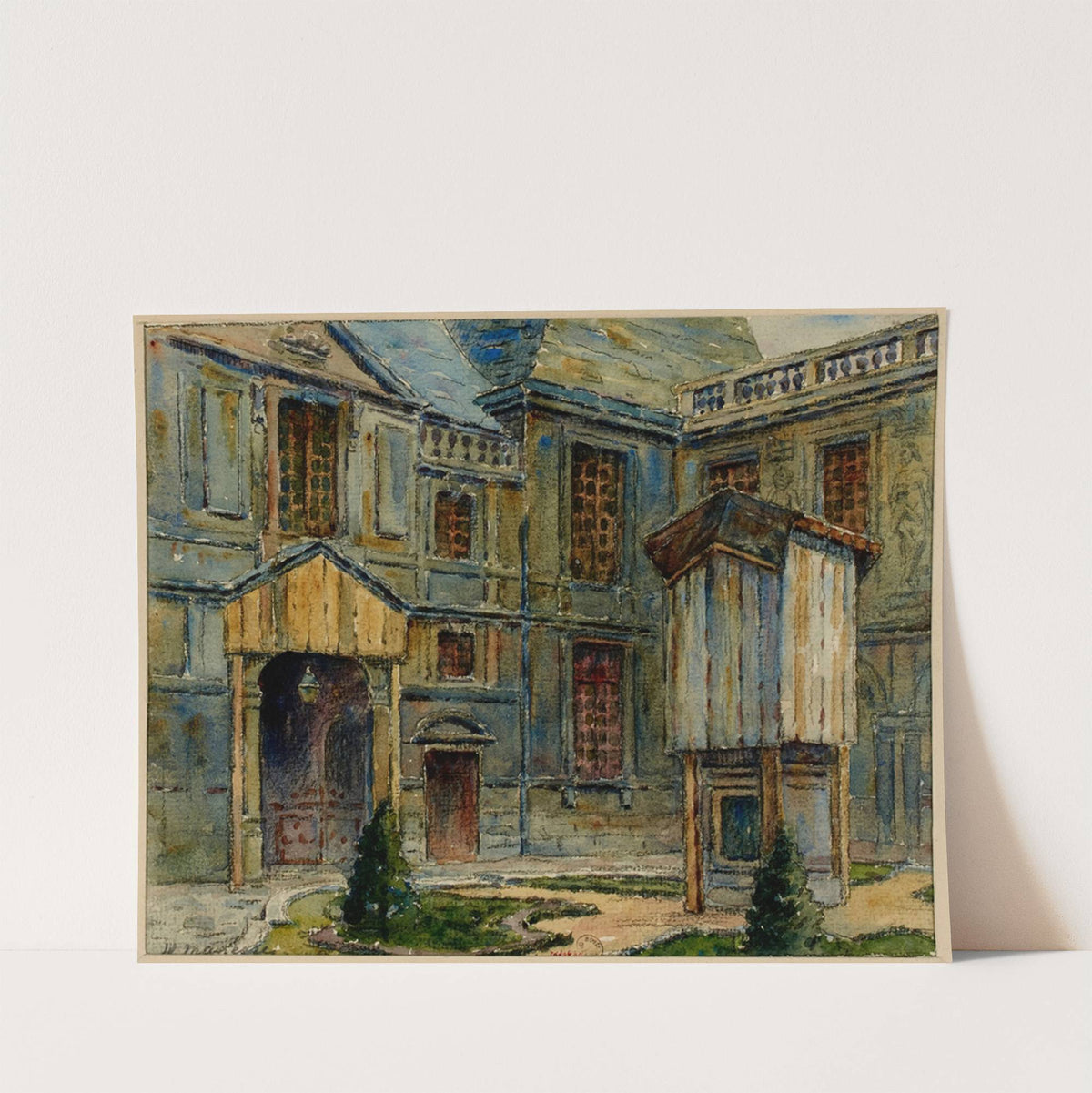 Cour intérieure du musée Carnavalet, rue de Sévigné (1918) by Georges-Henri Manesse