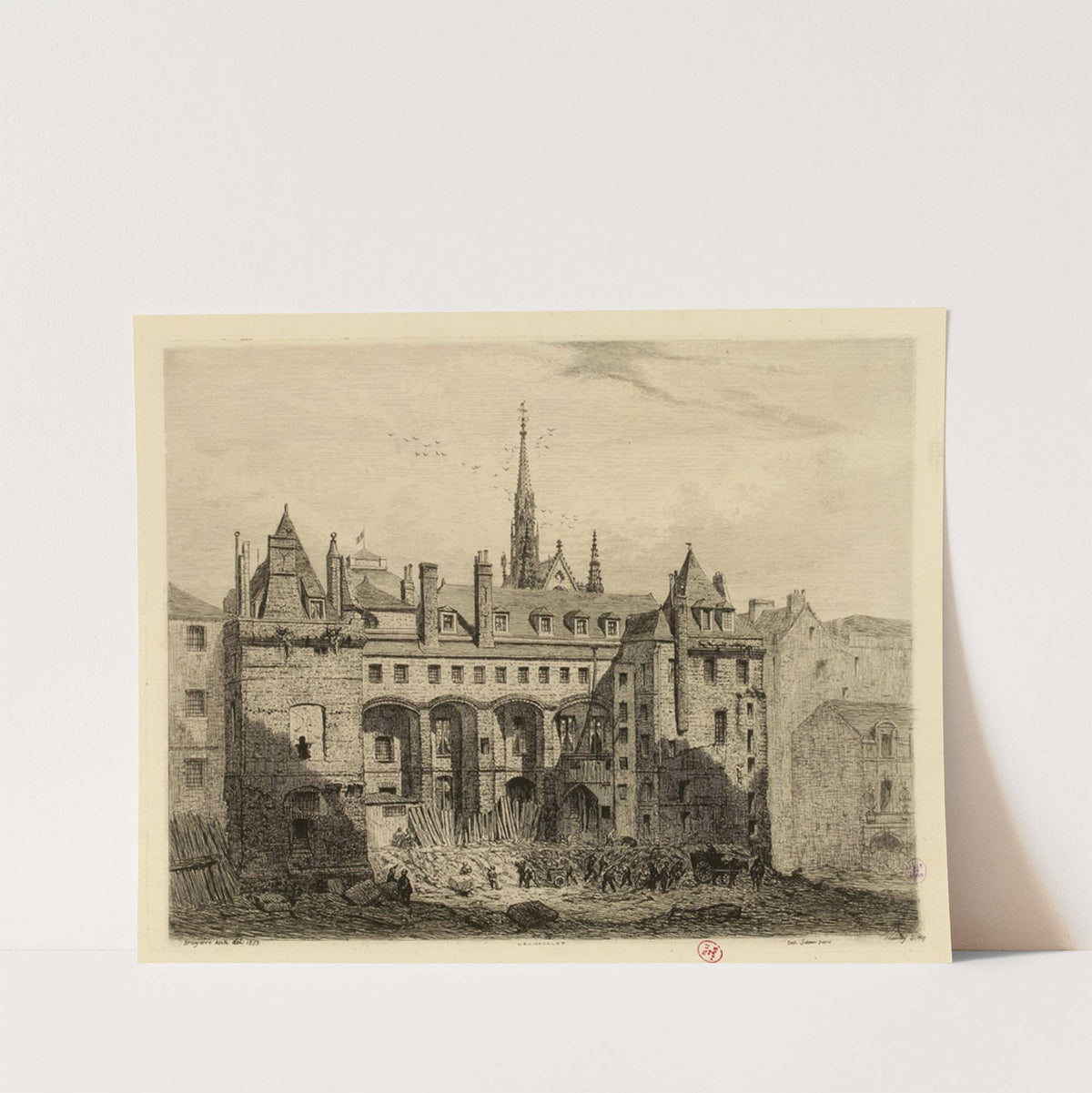 Cour Lamoignon ou St-Martin au Palais de Justice (1866) by Alfred Alexandre Delauney