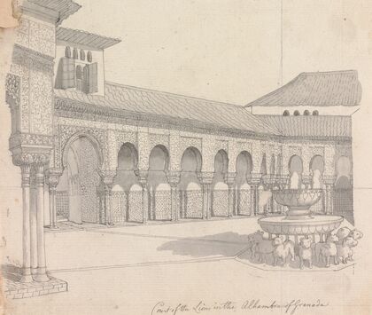 Court of the Lions in the Alhambra of Granada